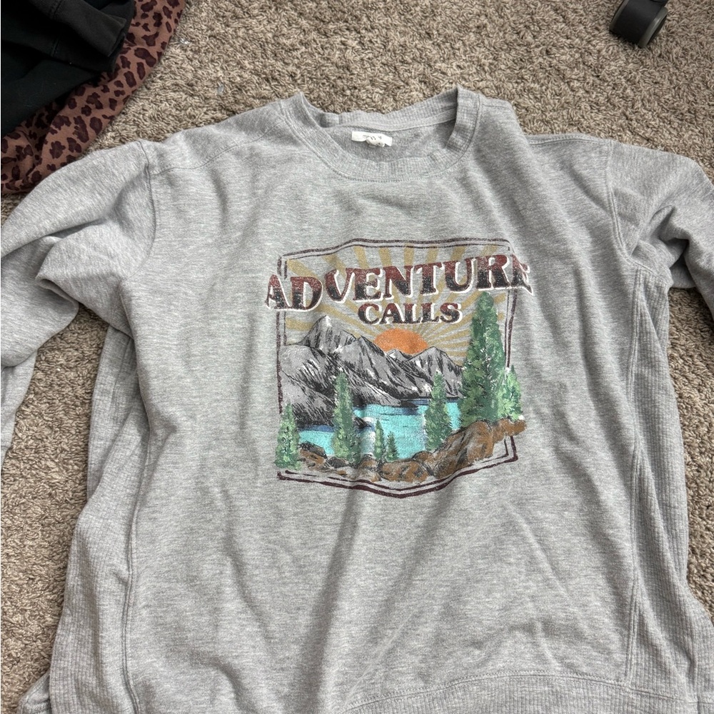 Maurices Gray Adventure Graphic Sweater